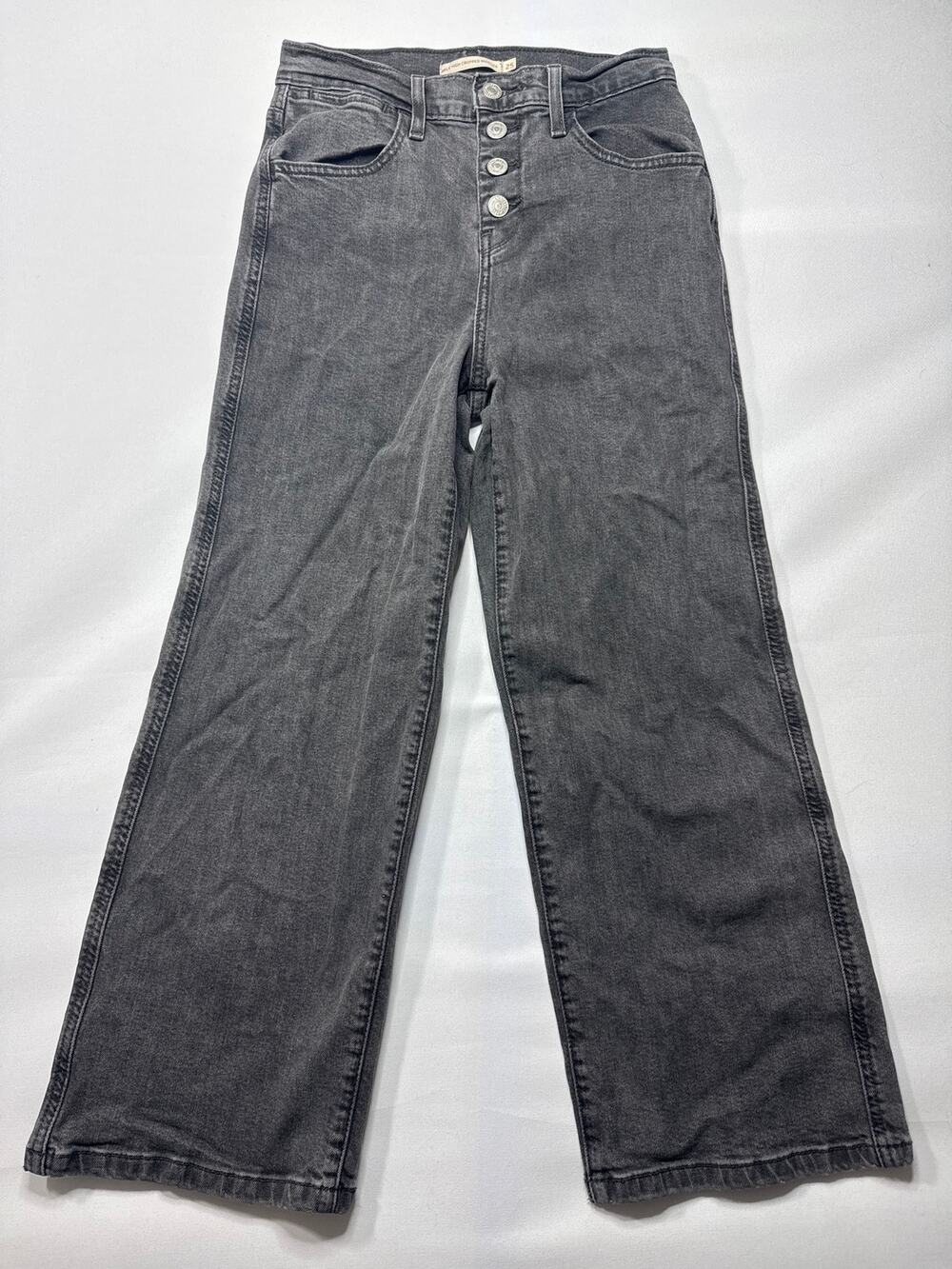 Levi's‎ Women's Mile High Cropped Wide Leg Gray Jeans - Size 25x25 (25x24)